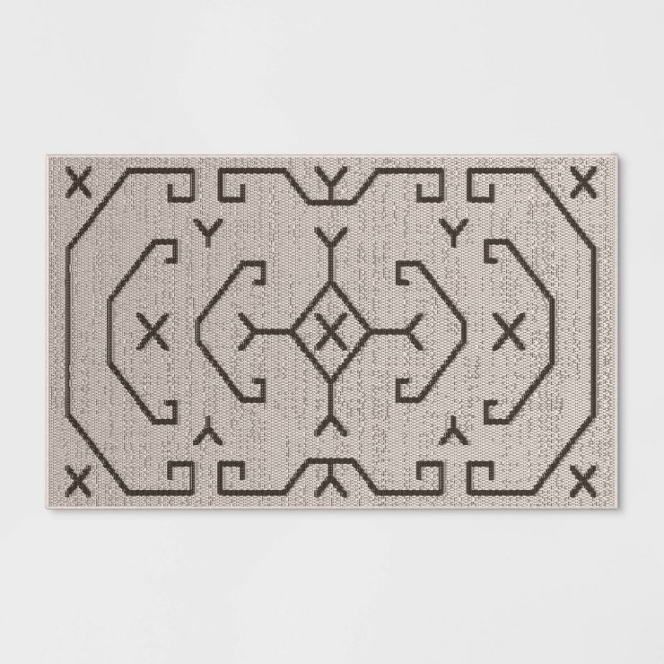 Linear Global Outdoor Rug Ivory/Black - Threshold™ | Target