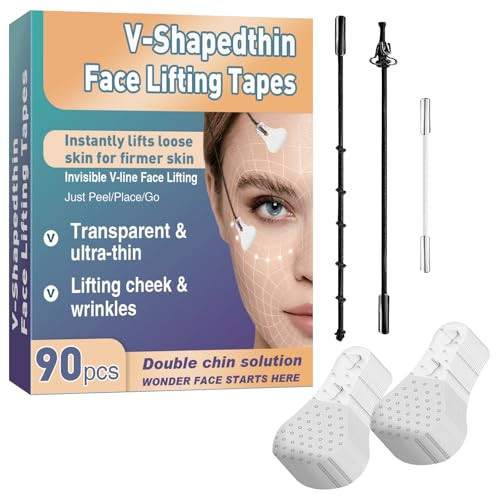 HANASCAR Face Lift Tape, 90pcs Face Tape for wrinkles, Lifting Sagging Skin, Hiding Double Chin & Wrinkles for Eyes, Face, Neck | Amazon (US)