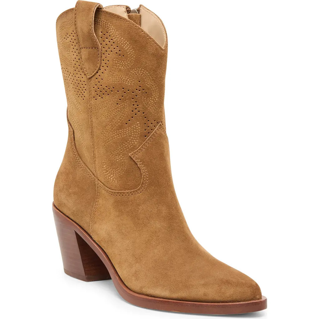 Dolce Vita Klint Western Boot in Brown Suede at Nordstrom, Size 9.5 | Nordstrom
