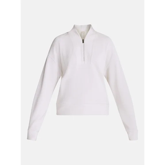 Avia Women's and Women's Plus Ribbed Ottoman Quarter Zip Sweatshirt, Sizes XS-4X | Walmart (US)
