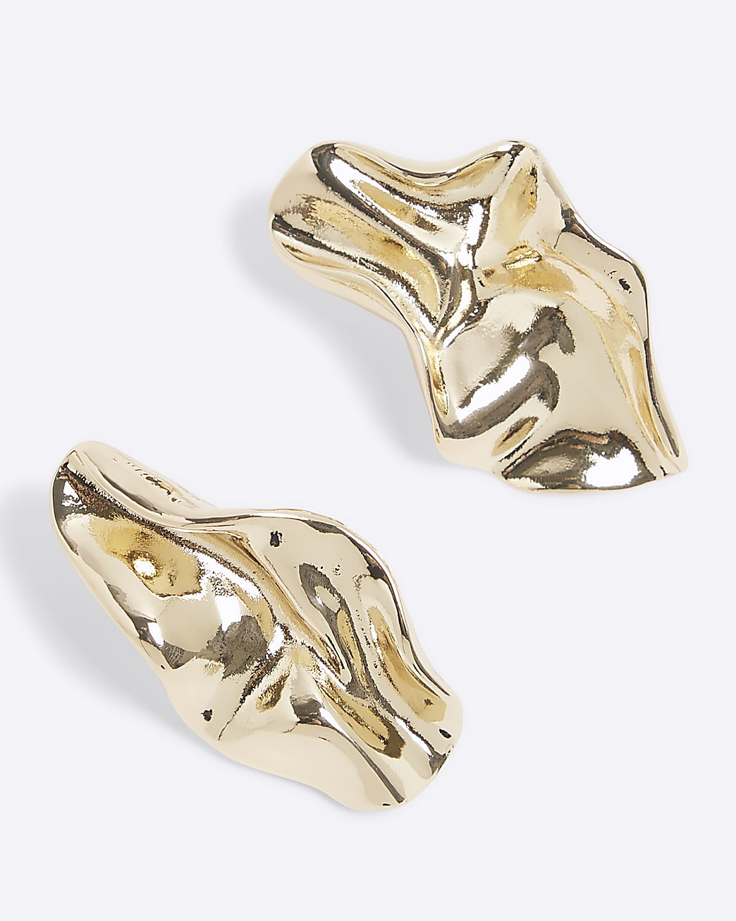 Gold Molten Stud Earrings | River Island UK & IE