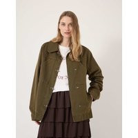 HUSH Pure Cotton Utility Jacket Olive | Marks & Spencer (UK)