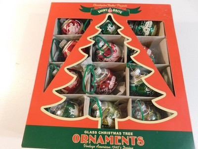 Boxed Chrisopher Radko Shiny Brite Christmas  American 1940's Design Ornaments | eBay US