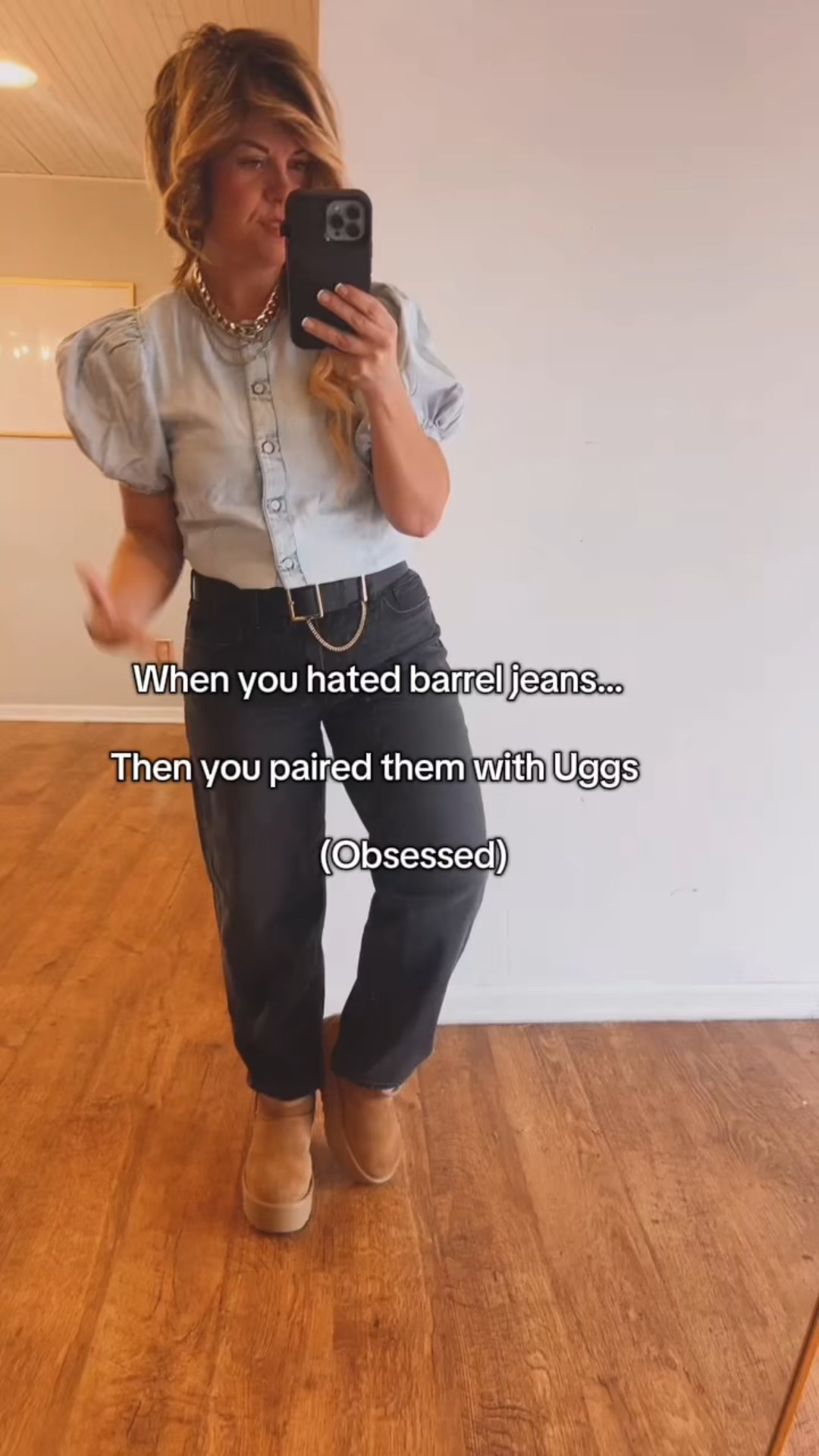 Love my black barrel jeans with Ugg mini platform 🤗🥰

#LTKOver40 #LTKWorkwear #LTKgrwm