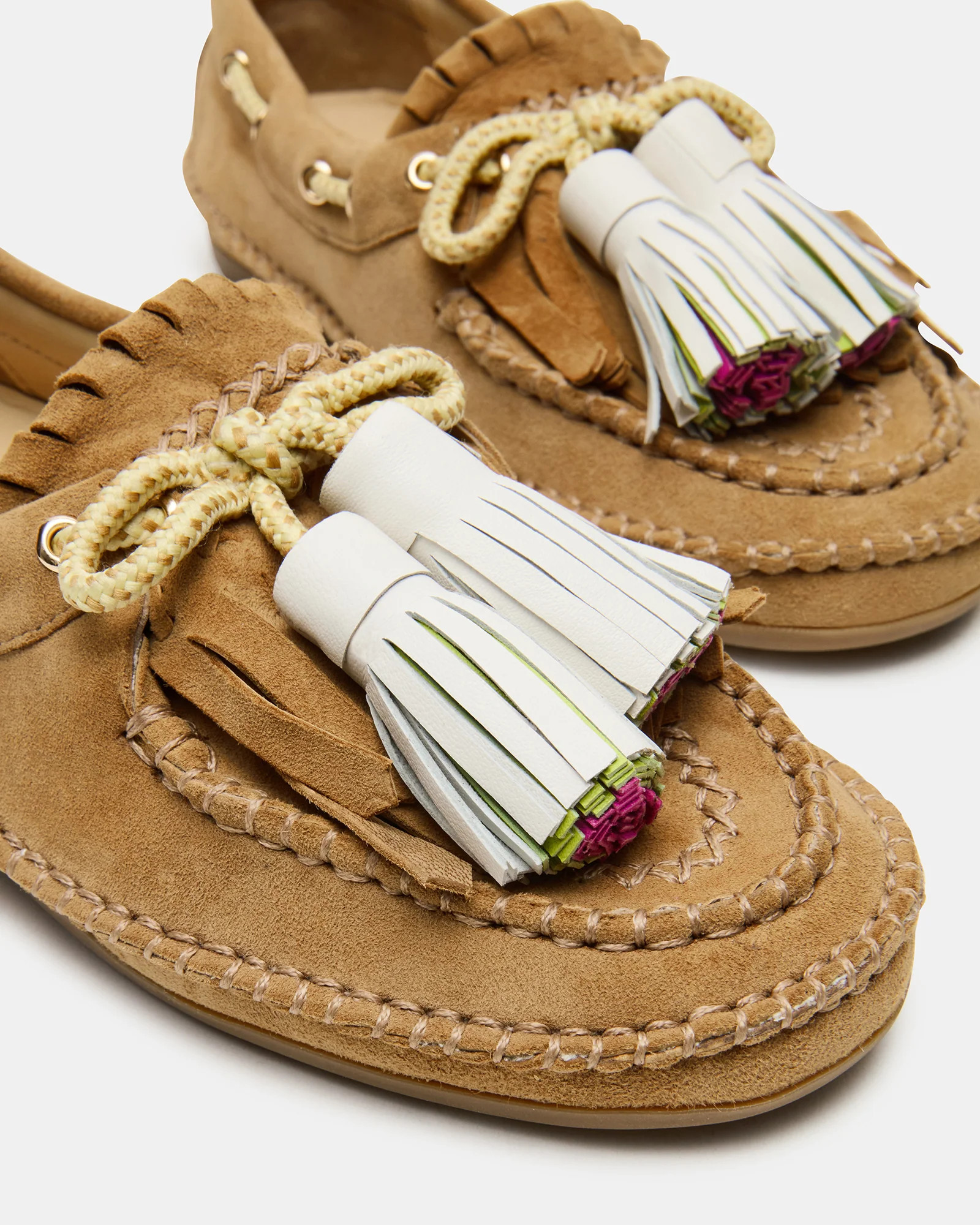 ABNER Chestnut Suede Flat Boat Women's Loafer | Steve Madden (US)