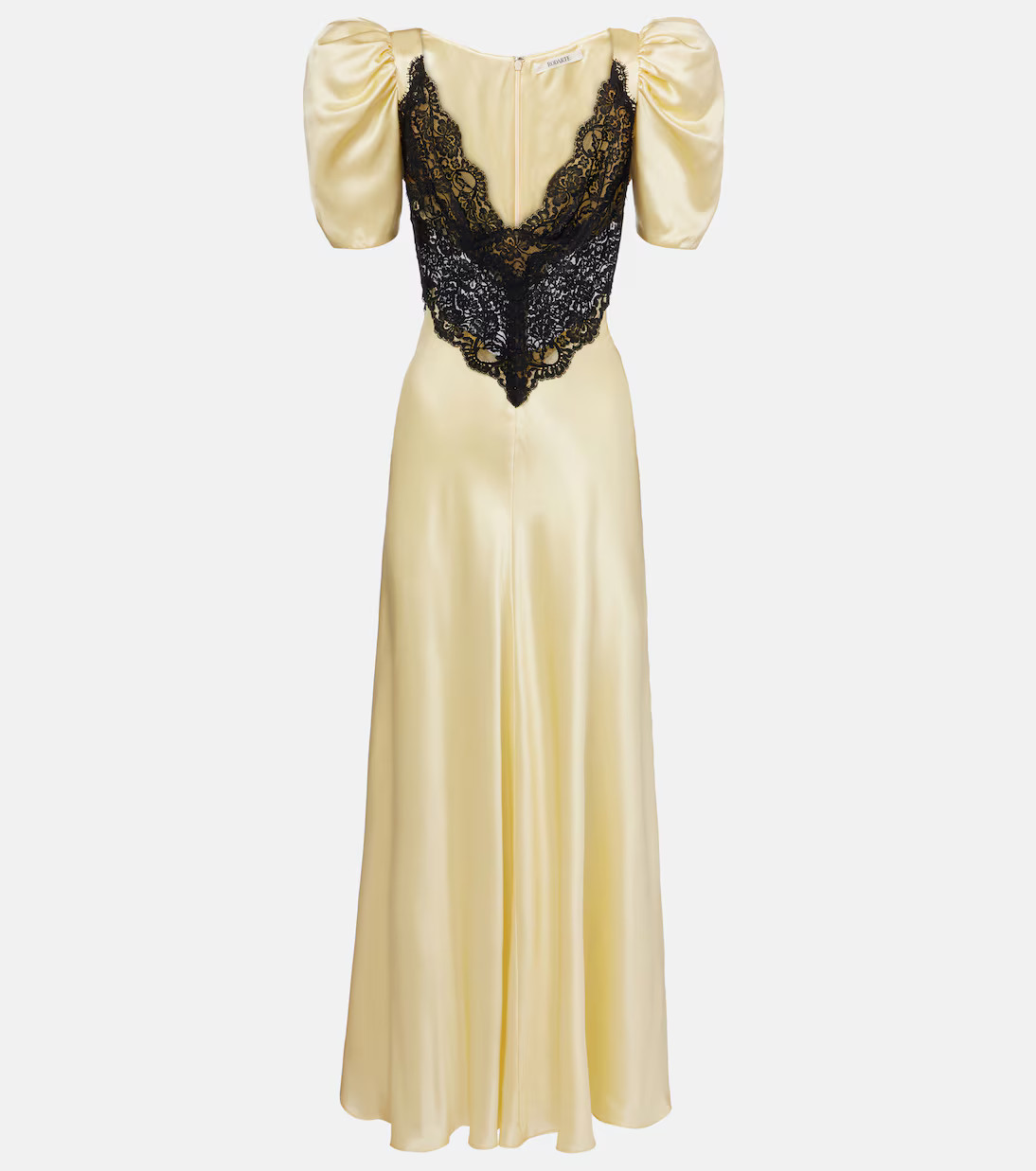 Lace-trimmed silk charmeuse gown | Mytheresa (UK)