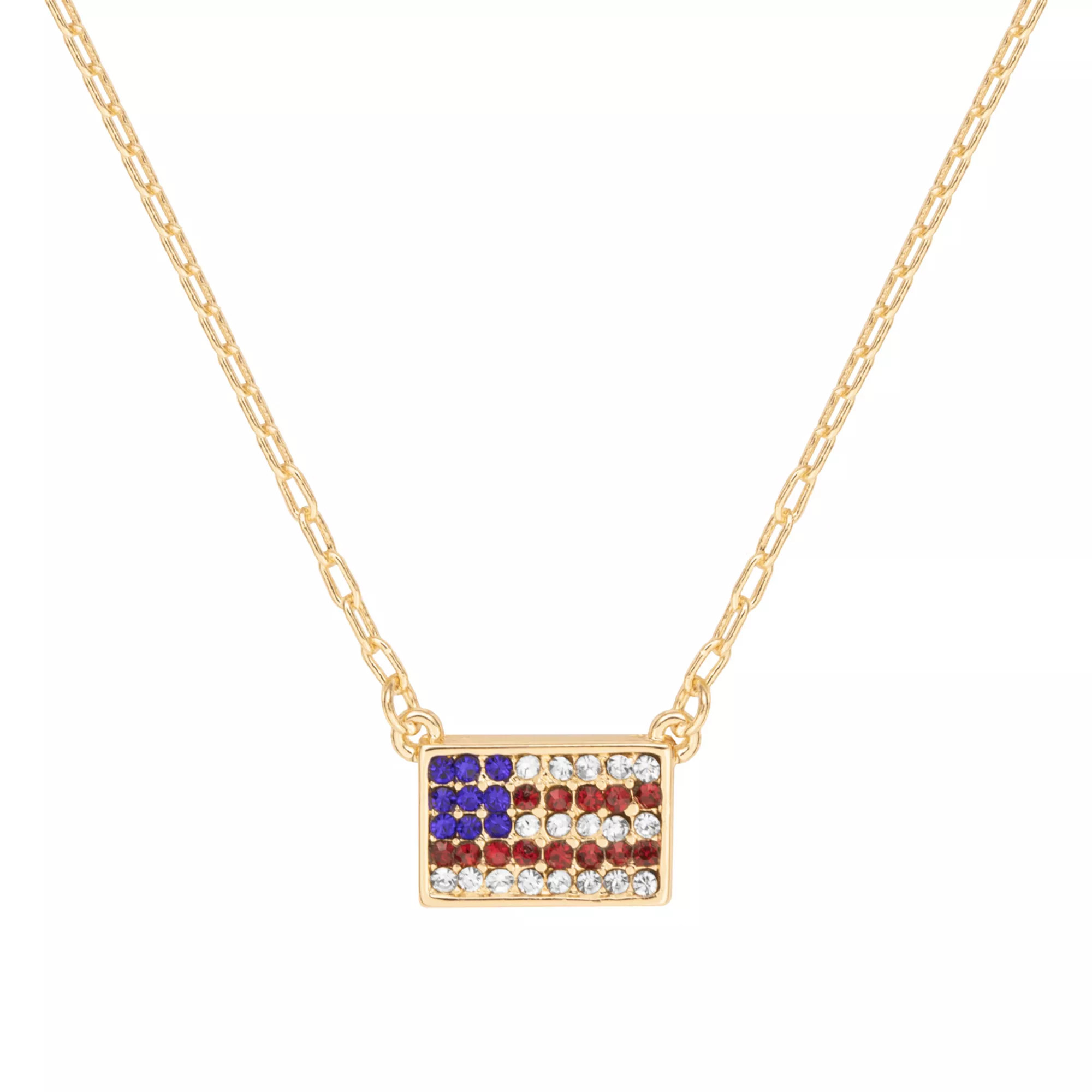 LC Lauren Conrad Gold-Tone American Flag Pendant Necklace | Kohl's