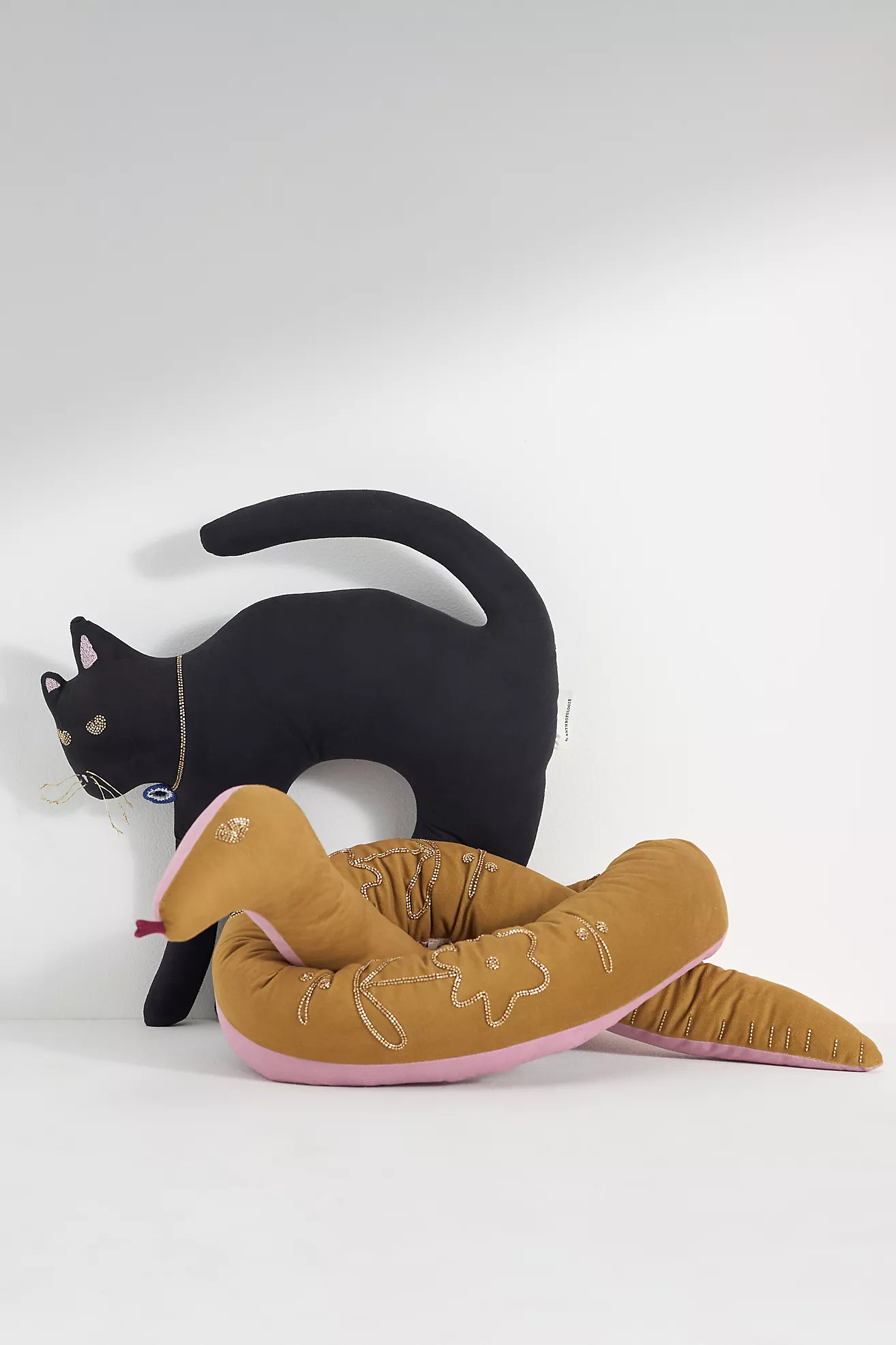 Halloween Embroidered Shaped Pillow | Anthropologie (US)