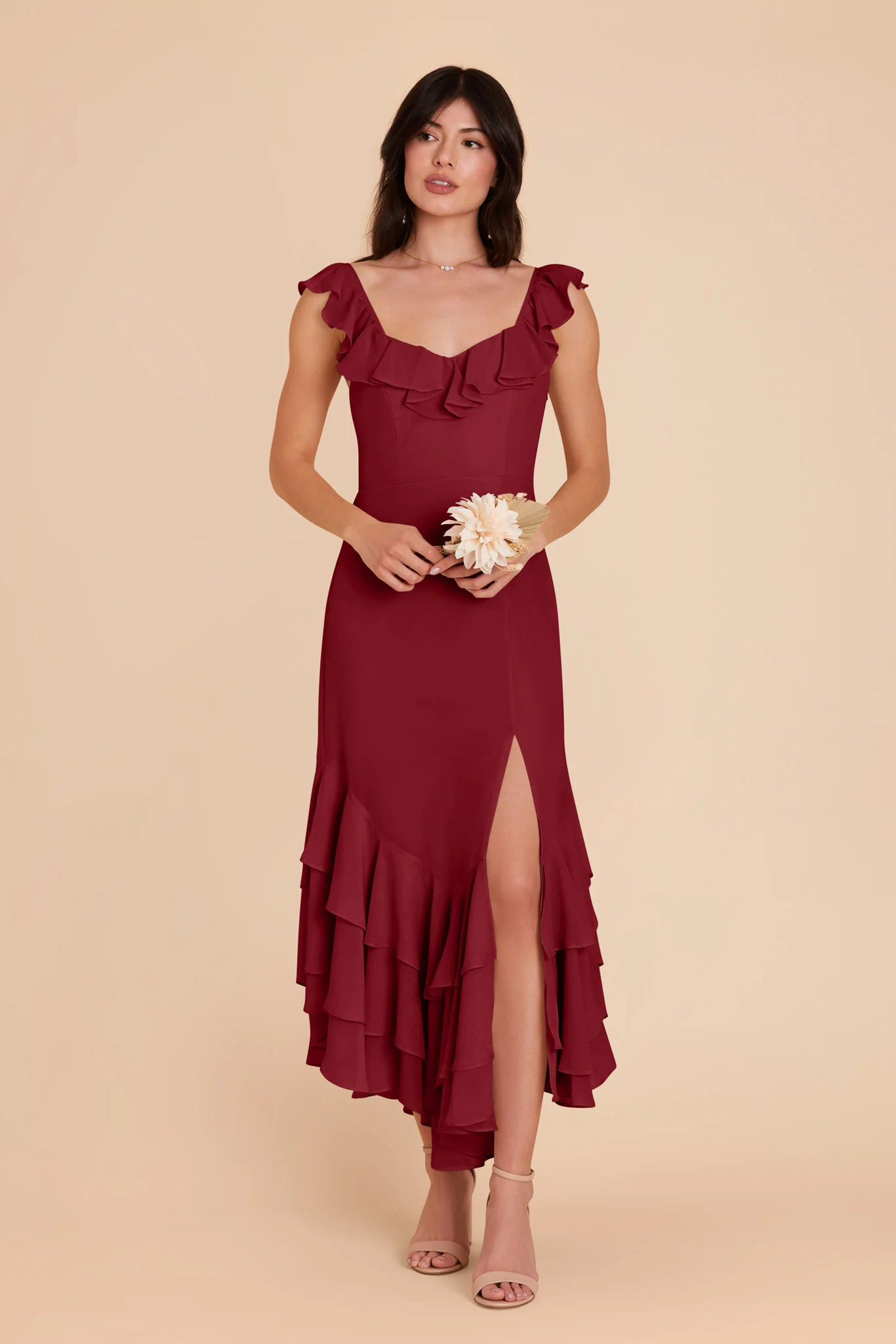 Burgundy Bridesmaid Dress Chiffon Size Medium Birdy Grey Ginny | Birdy Grey