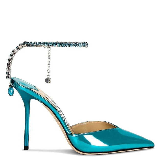 Jimmy Choo Saeda 100 Metallic Leather Pumps | Shop Simon