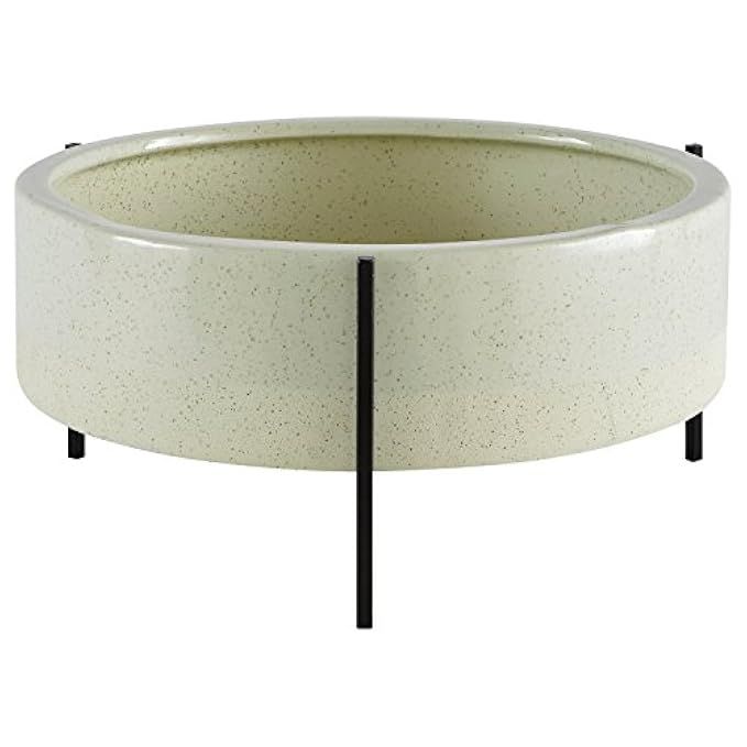Rivet Mid-Century Ceramic Planter with Iron Stand 6.75" H, Green | Amazon (US)
