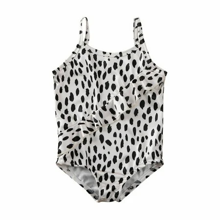 Summer Toddler Baby Girls Swimsuit Leopard Sleeveless Swimwear One-Piece Beachwear Bathing Suit | Walmart (US)