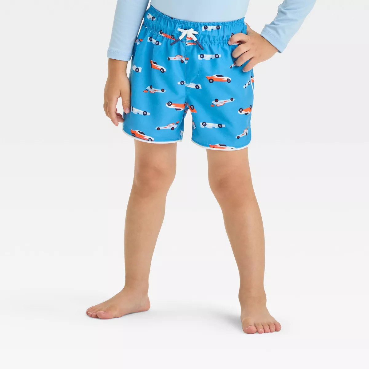 Toddler Boys' Race Car Swim Shorts - Cat & Jack™ Dark Blue | Target