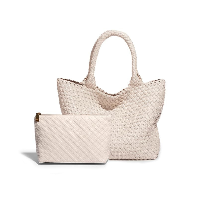 Woven Tote Bag for women,Vegan Leather Woven Satchel Handbag,Shoulder bag with Pouch,Hobo bag fit... | Amazon (US)