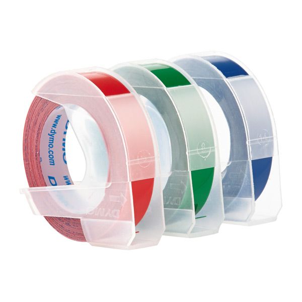 Dymo Embossing Tape Refills Red/Green/Blue Pkg/3 | The Container Store