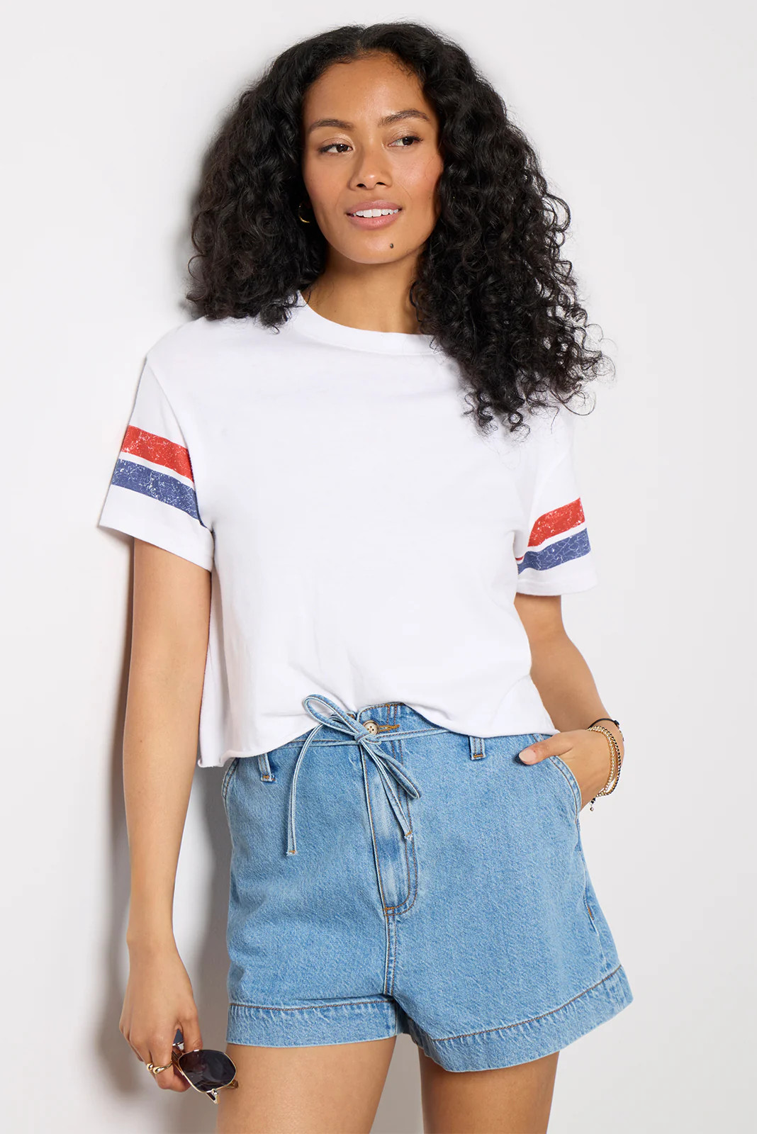 PERFECTWHITETEE Women's Lexi Varsity Tee, Size Large | Evereve