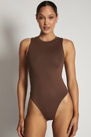 Jordyn Tank Sleeveless Bodysuit - Chocolate | MESHKI US