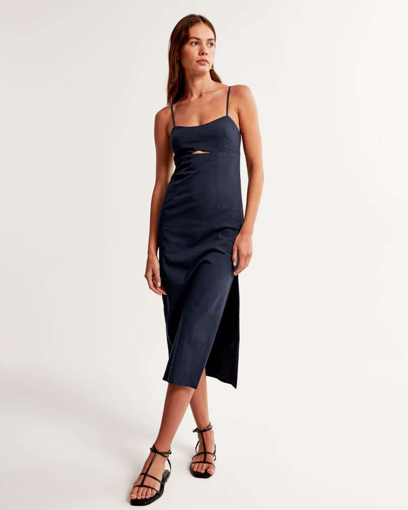Stretch Cutout Midi Dress | Abercrombie & Fitch (US)