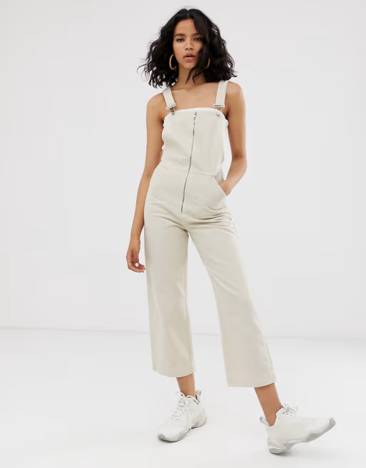 ASOS WHITE zip front crop overall | ASOS US