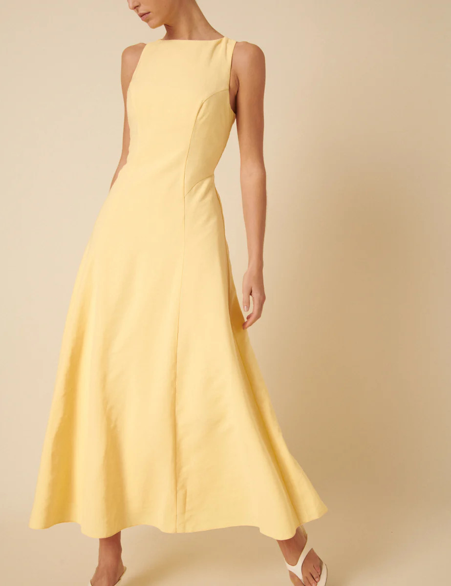 Butter Yellow Sleeveless Reign Midi Dress | Nobody's Child