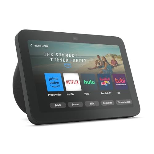 Echo Show 8 (3rd Gen, 2023 release) | With Spatial Audio, Smart Home Hub, and Alexa | Charcoal | Amazon (US)
