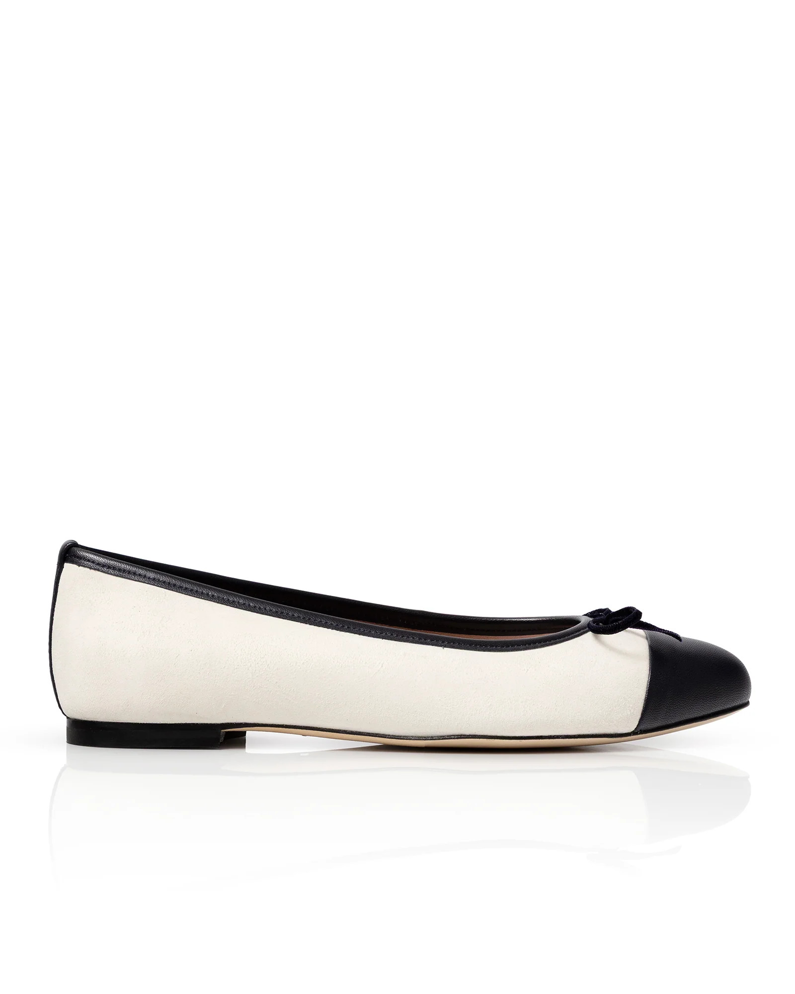 Cece Ivory Suede & Navy Leather | Emmy London