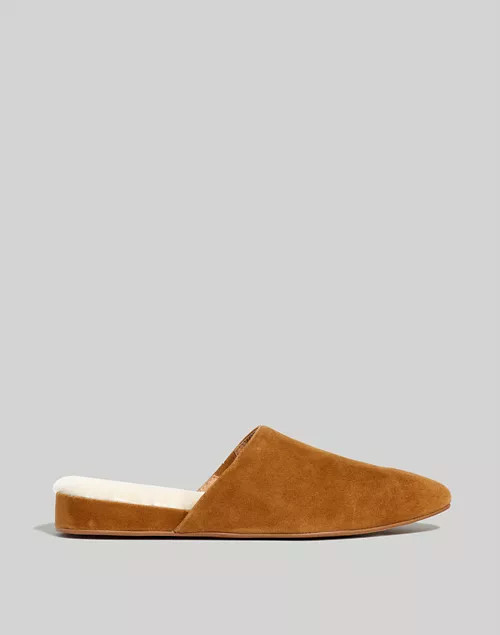 The Suede Kasey Mule in Faux Shearling | Madewell