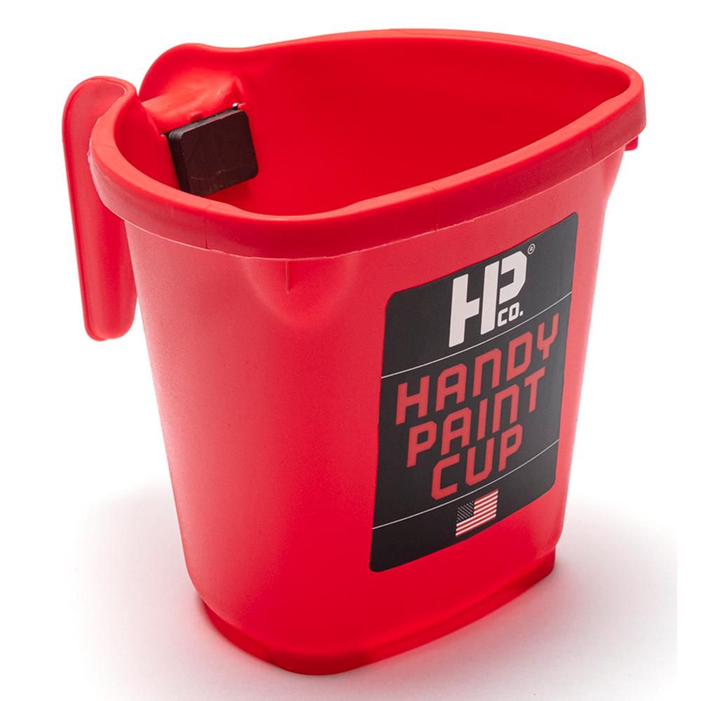 HANDy 16 oz. Red Plastic Paint Cup with Magnet | The Home Depot