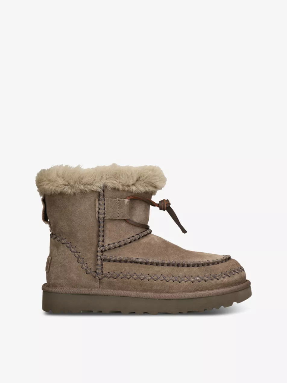 Classic Mini Alpine logo-patch suede ankle boots | Selfridges