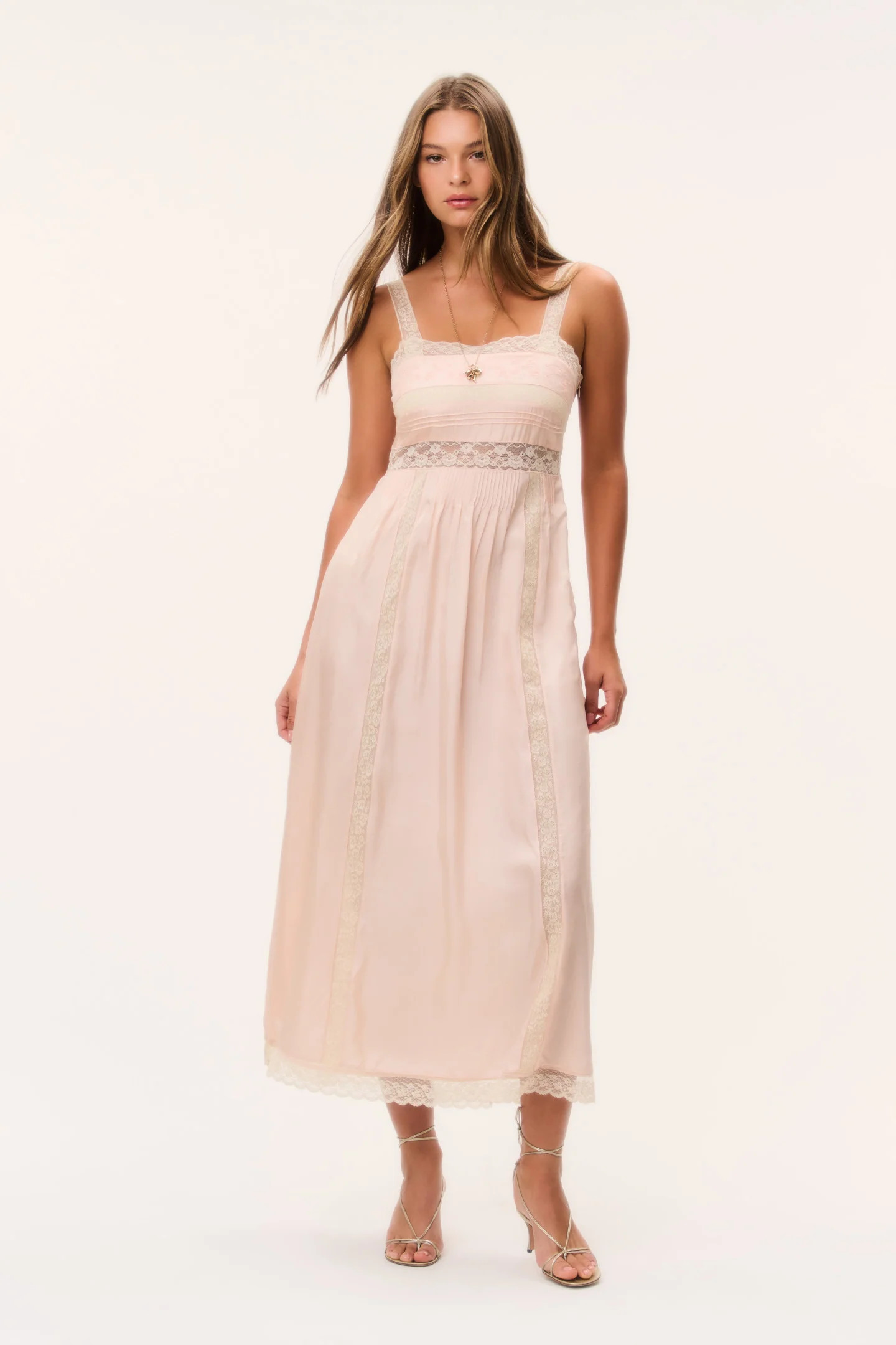 Cerys Silk Lace-Trimmed Maxi Dress | LoveShackFancy