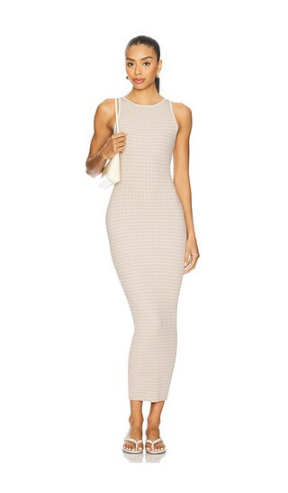 L'Academie by Marianna Vespera Midi Dress in Beige. - size M | Revolve Clothing (Global)