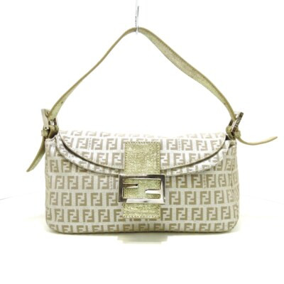 Auth FENDI Mama Bucket 8BR003 Silver Beige Gold Jacquard Leather Shoulder Bag | eBay US