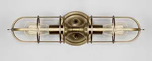 Feiss WB1704DAB Urban Renewal Industrial Vintage Wall Sconce Lighting, Brass, 2-Light (6"W x 20"H... | Amazon (US)