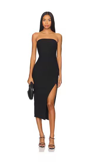 Charlotte Midi Dress in Black Midi Dress | Black Dress Outfit | Black Evening Dress | Revolve Clothing (Global)