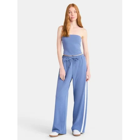 No Boundaries French Terry Tube Top and Pants Set 2-Piece Women s | Walmart (US)