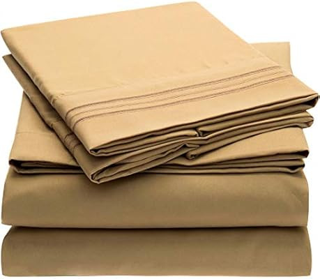 Mellanni Bed Sheet Set - Brushed Microfiber 1800 Bedding - Wrinkle, Fade, Stain Resistant - Hypoa... | Amazon (US)
