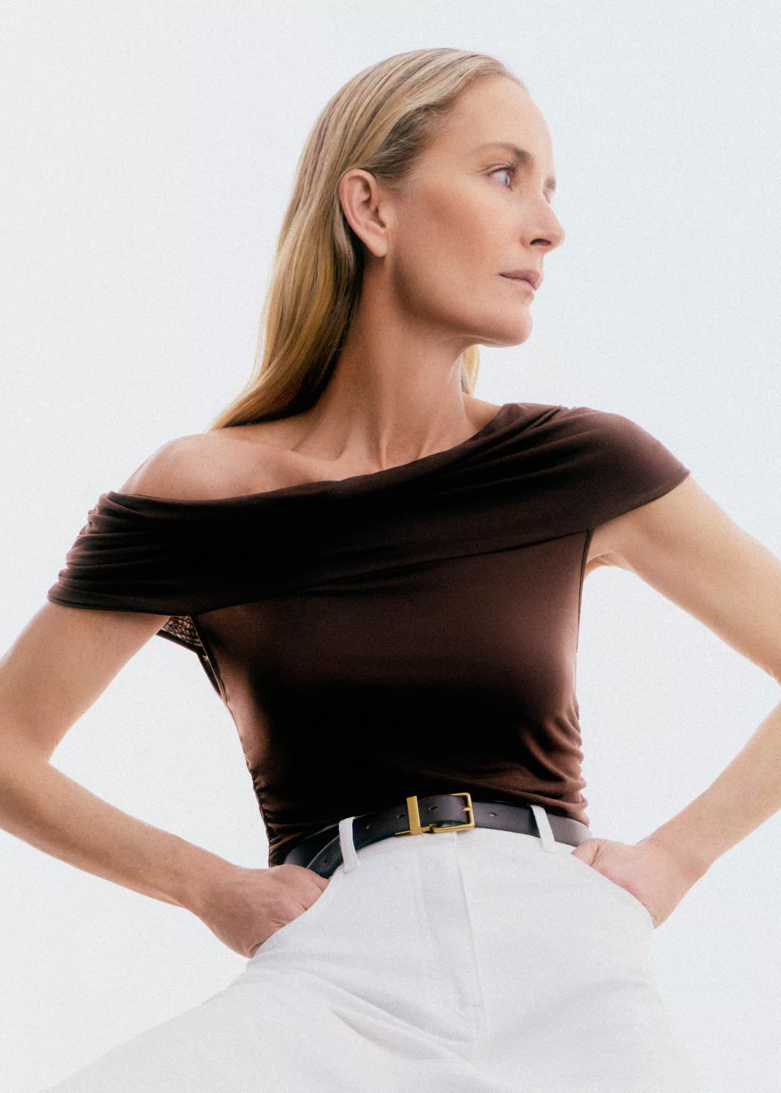 Off-The-Shoulder Top  Soft Stretch Jersey | ME+EM Global (Excluding US)