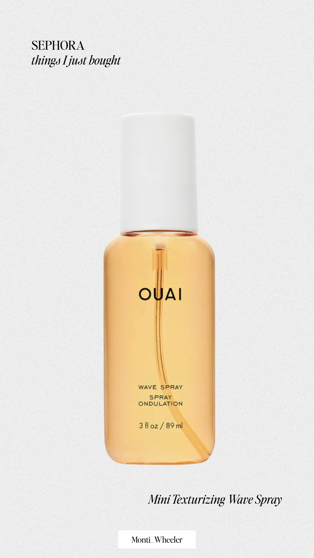 A salt-free wave spray that enhances natural texture, helps control frizz, and adds hydration for soft-to-the-touch, beachy texture. Oh yeah...and it smells incredible! 

 #LTKselfcare #LTKFindsUnder50 #LTKBeauty