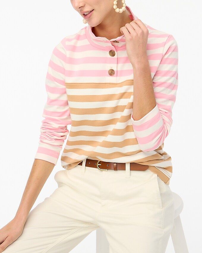 Striped button-front pullover | J.Crew Factory