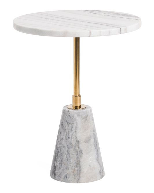 23in Matte Polished Marble Table | TJ Maxx
