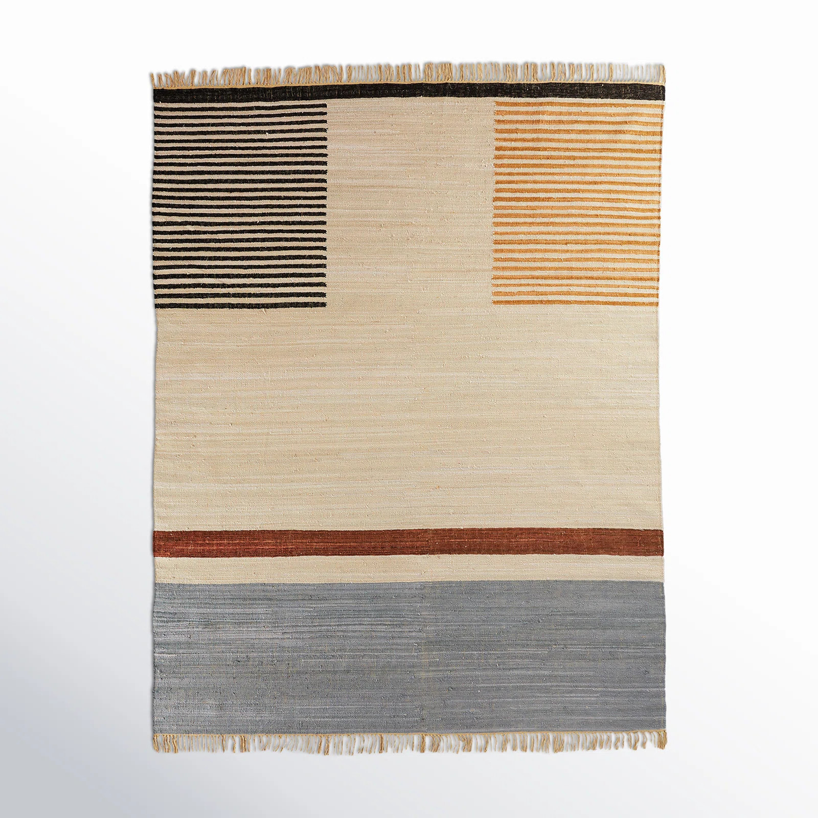 Avenue Southwestern Handwoven Cotton Cream/Black Area Rug | AllModern