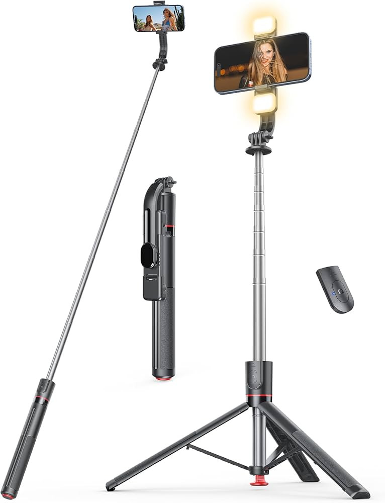Selfie Stick Tripod with Light, 67'' Tripod with Wireless Remote, Portable Phone Tripod Compatibl... | Amazon (US)