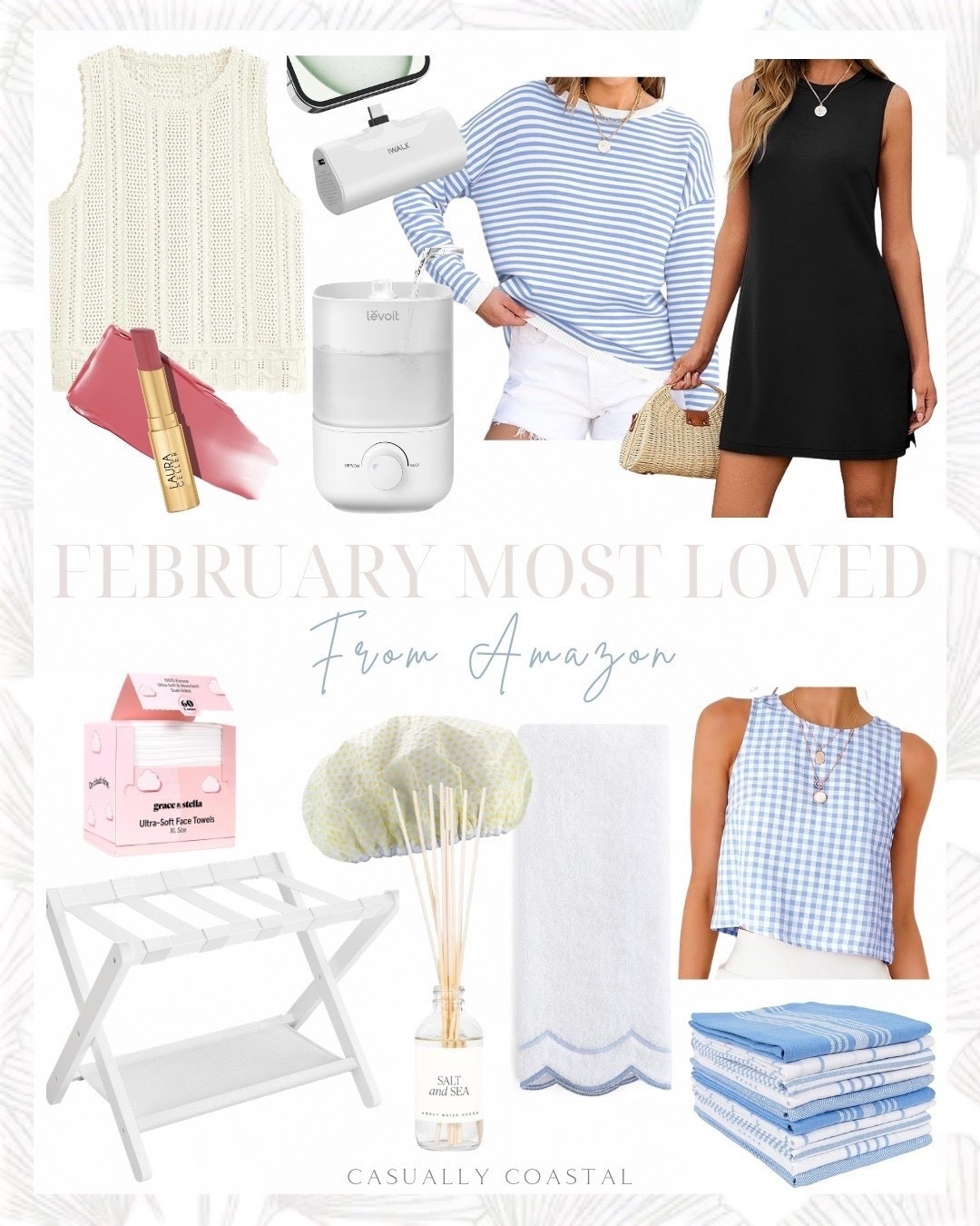 February Most Loved From Amazon 

Amazon home decor, Amazon tank top, Amazon luggage rack, Amazon sweater, Amazon dress, Amazon kitchen towels. Amazon portable charger, Laura Geller jelly balm tinted lip balm, drybar shower cap, top fill humidifier, grace & stella face towels, disposable face towels, cotton hand towel, coastal scallop hand towel, folding suitcase stand, luggage rack, sweet water decor salt and sea diffuser set, kitchen dish towels, blue and white towels, striped sweater, gingham crop top, crochet sweater vest tank top, black sundress, portable charger 


#LTKHome