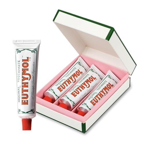 EUTHYMOL Original Toothpaste Travel Set (1.4fl oz*3, Pack of 3) - Stocking Stuffers. Fluoride-Free Toothpaste for Sensitive Teeth & Gum. Bad Breath, Cavity Prevention,. 12-Hour Long Lasting Freshness | Amazon (US)