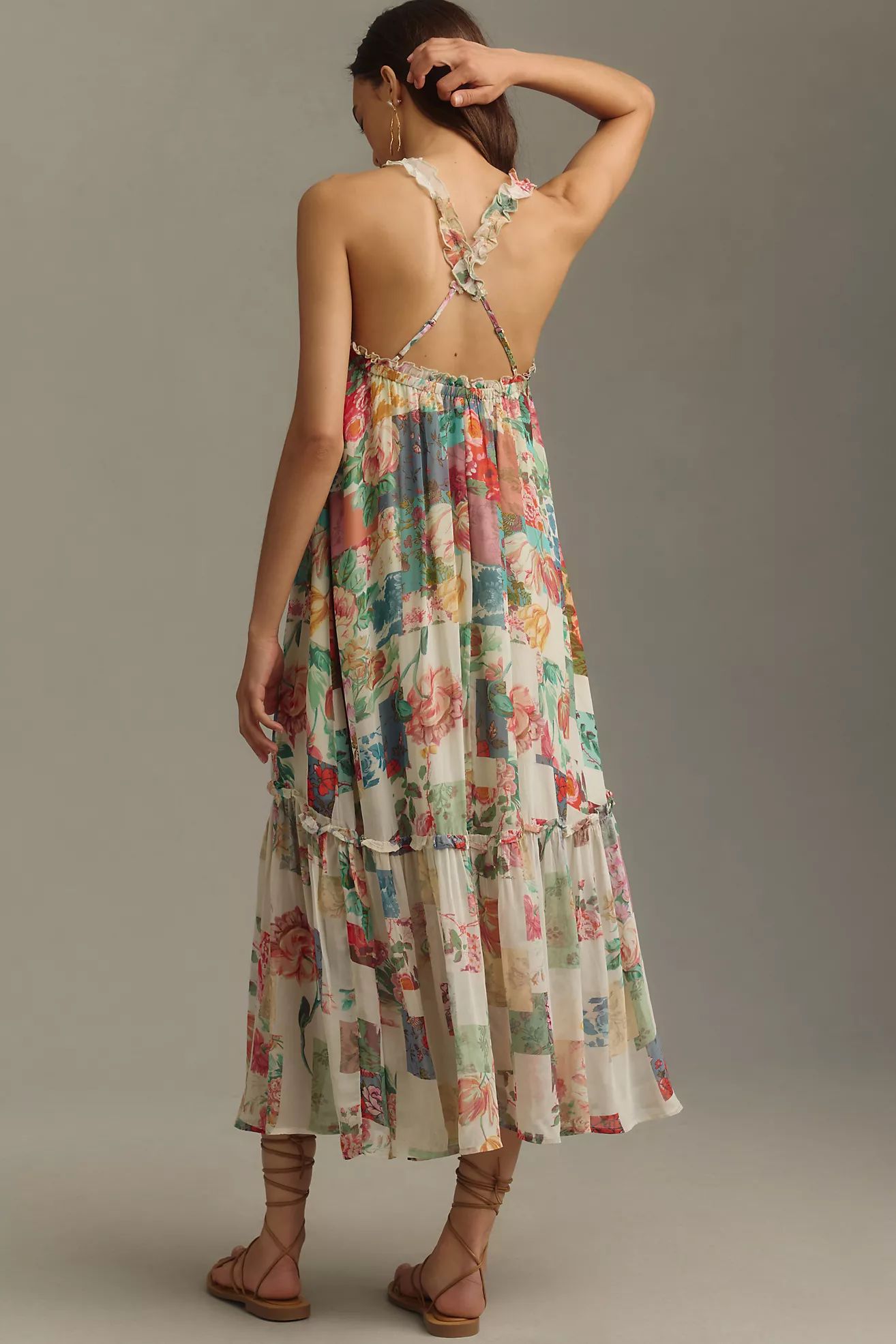 By Anthropologie Chiffon Shift Midi Dress | Anthropologie (US)