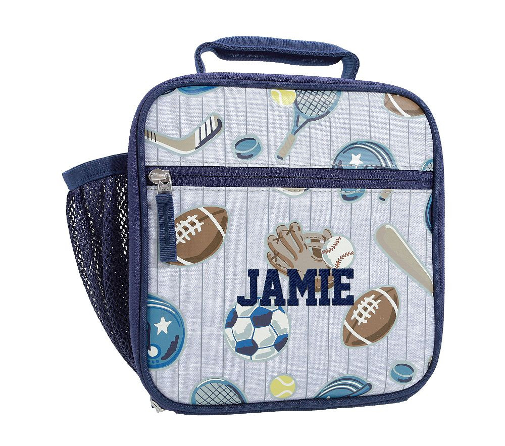Pinstripe Sports Glow-In-The-Dark Mackenzie Lunch Box | Pottery Barn Kids