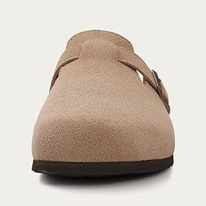 KIDMI Women's Suede Clogs Leather Mules Cork Footbed Sandals Potato Shoes with Arch Support | Amazon (US)