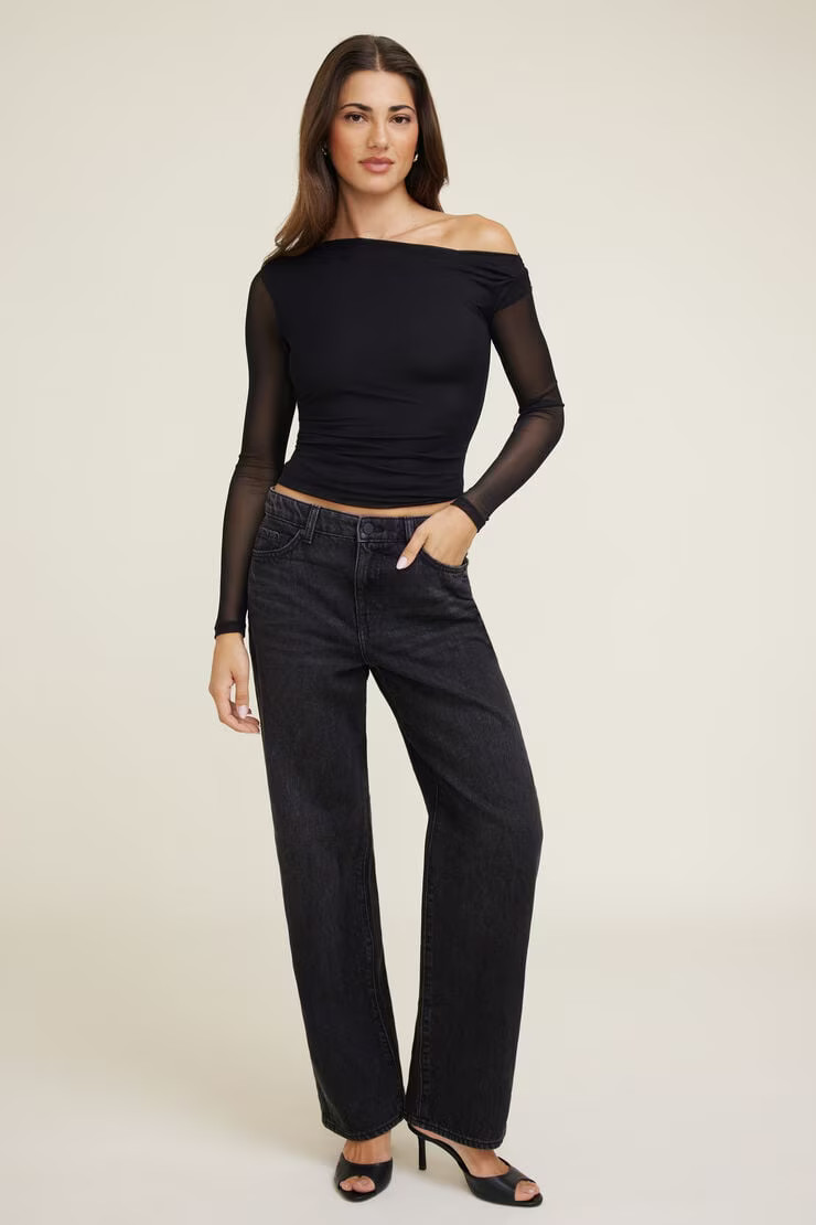 Mika Mid Rise Relaxed Straight Leg Jeans | Dynamite Clothing
