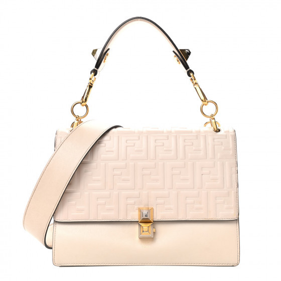 FENDI Calfskin FF 1974 Embossed Kan I Shoulder Bag Camelia | Fashionphile