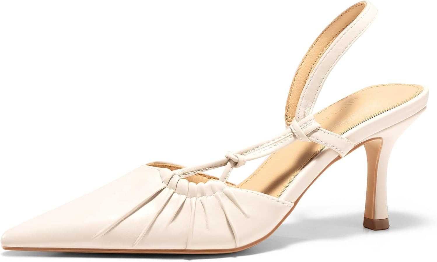 Coutgo Womens Slingback Kitten Heels Closed Pointed Toe Pumps D'Orsay Wedding Party Dress Shoes | Amazon (US)